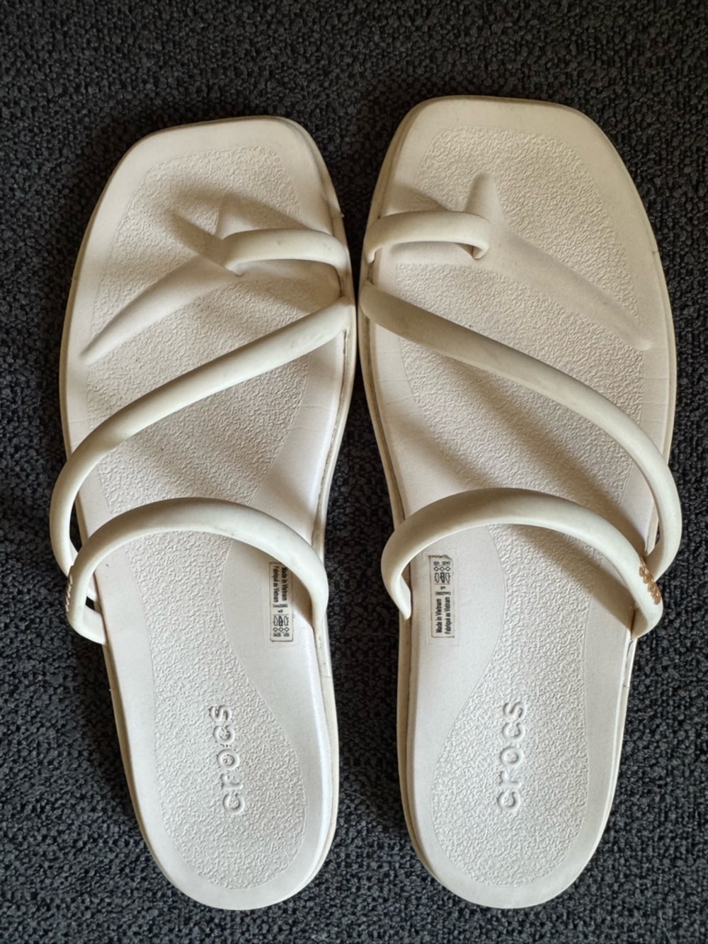 CROCS Women's White Multi-Strap Slide Sandals